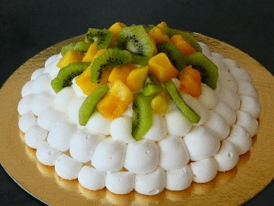 Pavlova Exotique Bergamote 6p Meringue, Chantilly Bergamote, Kiwis et Mangue jeudi 21/11
