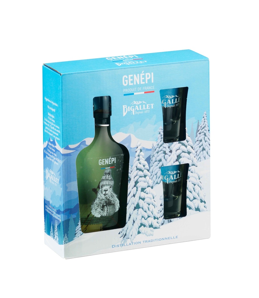 COFFRET MARMOTTE + 2 VERRES 40° 20CL