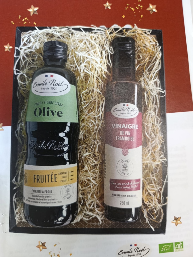 Huile d'olive vierge et vinaigre de framboise en 250ml