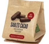 "SABLÉS AU CACAO Sachet kraft sablés au cacao (environ 20 lingots) 100g