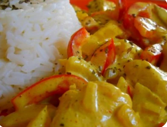 Curry de poulet aux poivrons rouges 4 pers