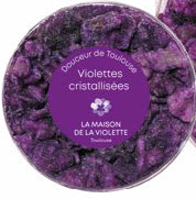Petite boite ronde violette cristallisées 60g