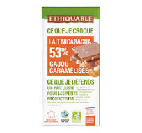 Chocolat lait 53% cajou caramélisé Nicaragua BIO 100g