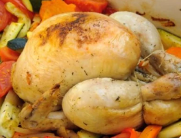 Poulet fermier rôti aux légumes de saison 4 pers