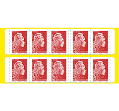 Carnet de 10 timbres rouges
