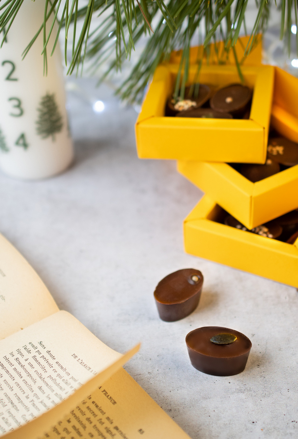 La boîte de 12 chocolats pralinés