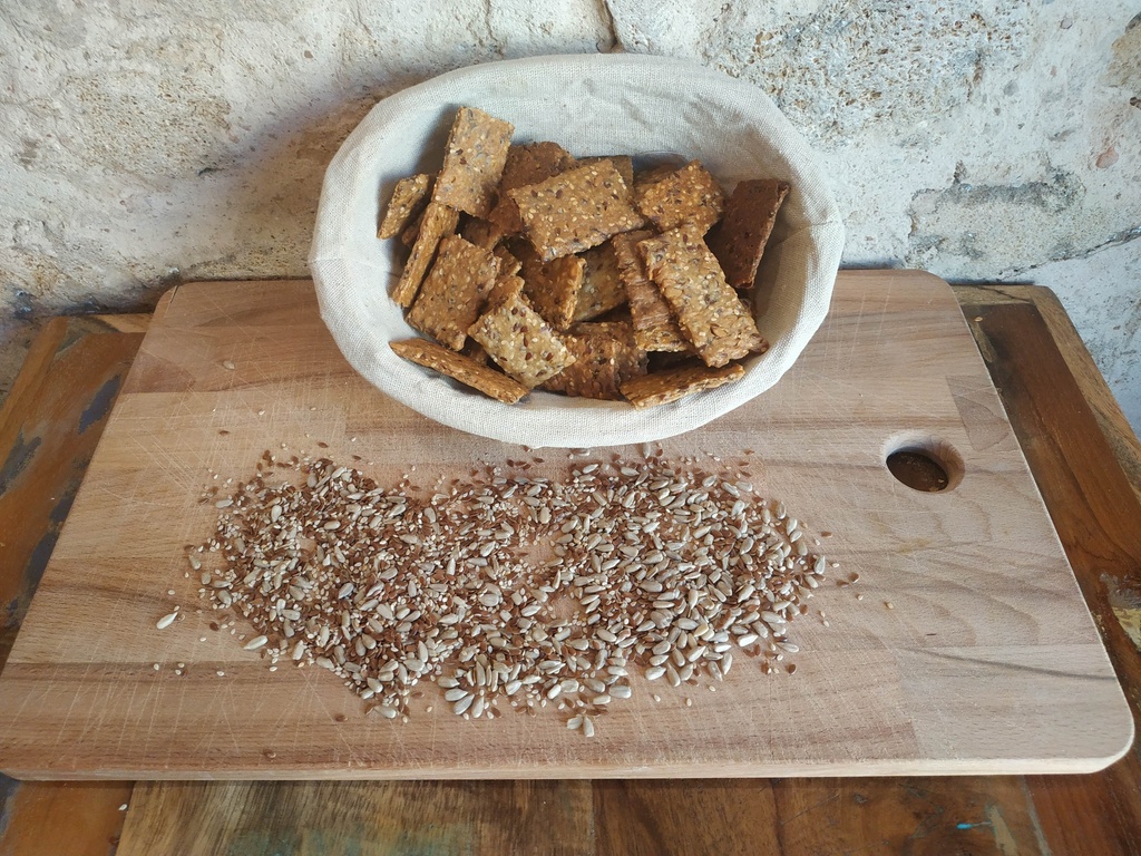 Les Apéro-Graines Biscuit salé huile d'olive et graines 200g