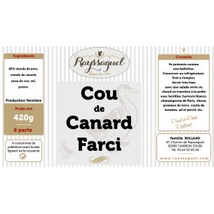Cou de canard confit et farci au porc - 420 gr