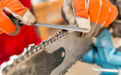 Chaine de tronçonneuse démontée