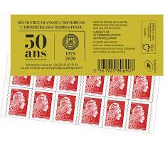 Carnet 12  timbres rouges