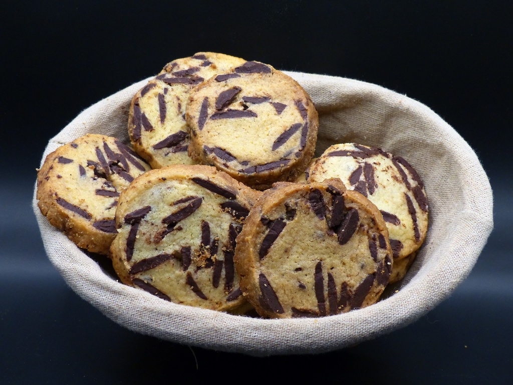 Le paquet de 6 cookies pépites chocolat noir de chez Fanny
