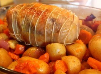 Rôti de poulet, grenailles, carottes et butternut 4 pers