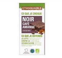 Chocolat noir café amande Pérou/Haïti/Nicaragua BIO 100g