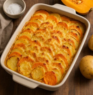 Gratin de potimarron et pommes de terre